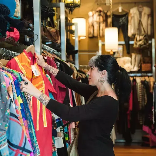 A woman shops in a San Francisco boutique.